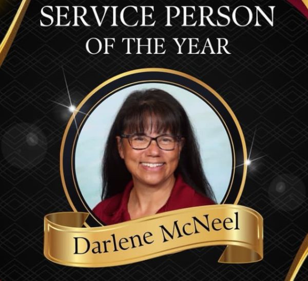 Darlene McNeel, elected as Service Personal of the Year for WWHS. 